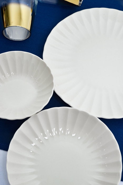 Hermia Isil 24 - Juego de cena de porcelana 24 piezas Blanco